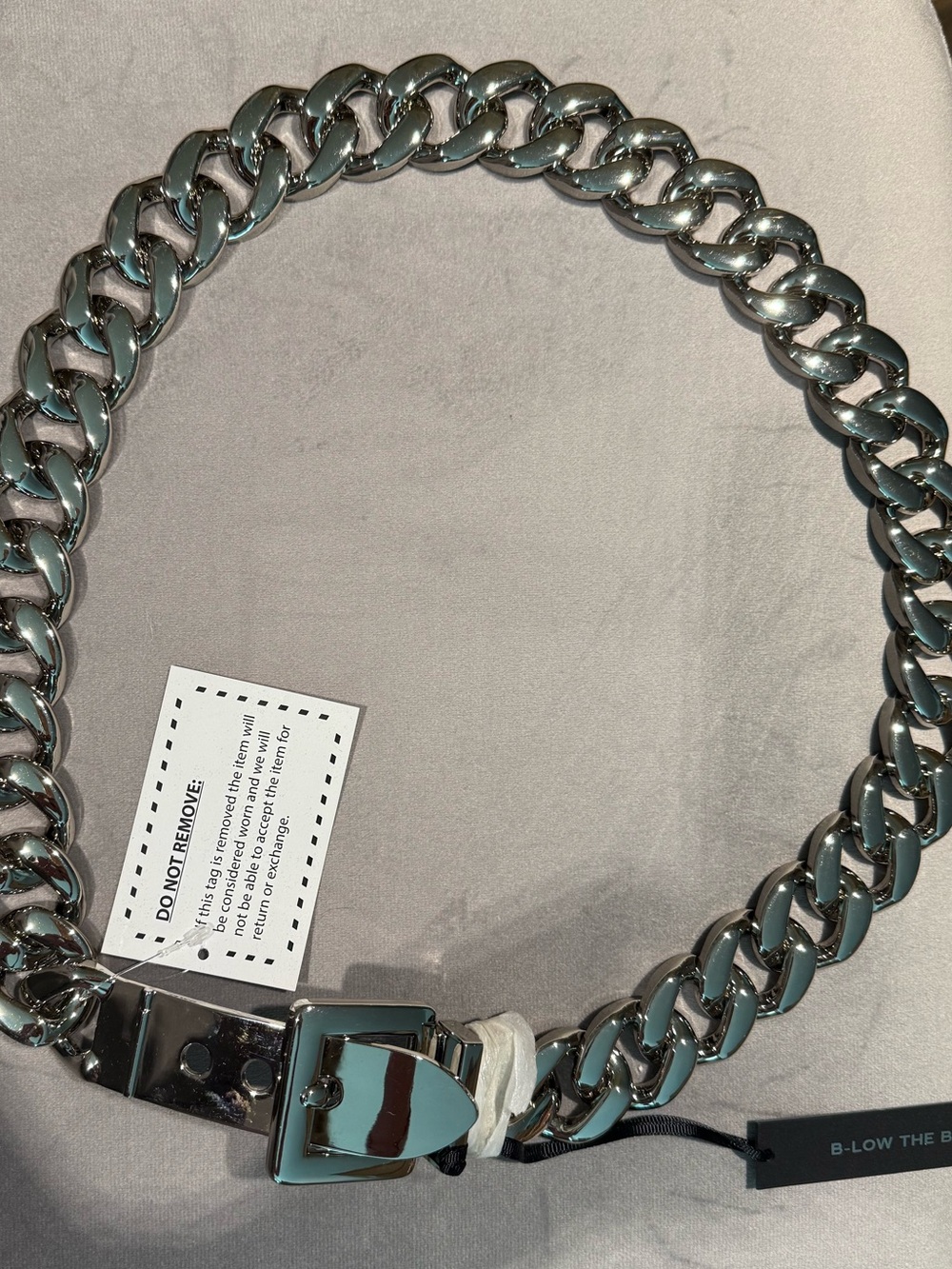 B-Low the Belt Silver Chunky Link Belt with Buckle